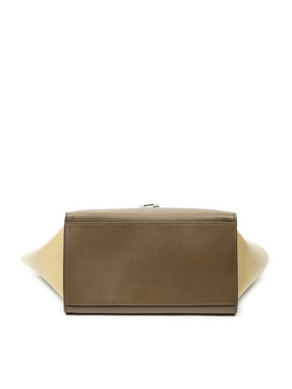 Celine Small Tricolor Trapeze Brown Orange Beige Calfskin Leather Messenger - Picture 6 of 10